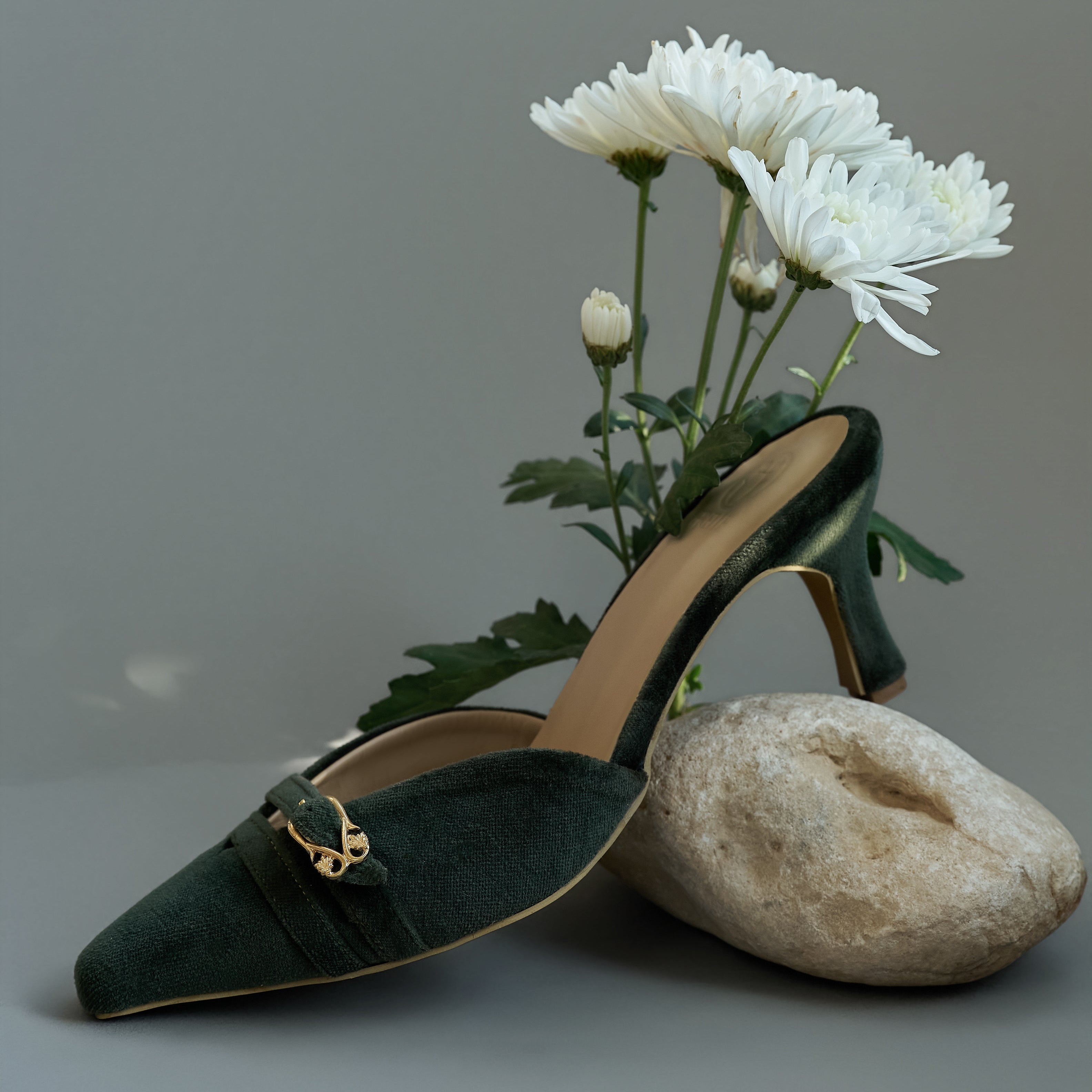 Velora Mules in Olive Green